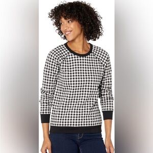 Draper James Black and White Gingham Sweatshirt